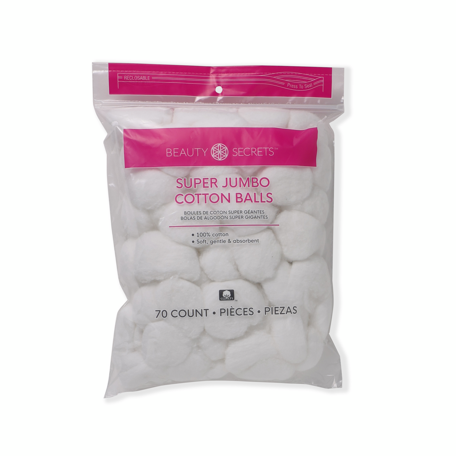 slide 1 of 2, Beauty Secrets Jumbo Cotton Balls, 1 ct