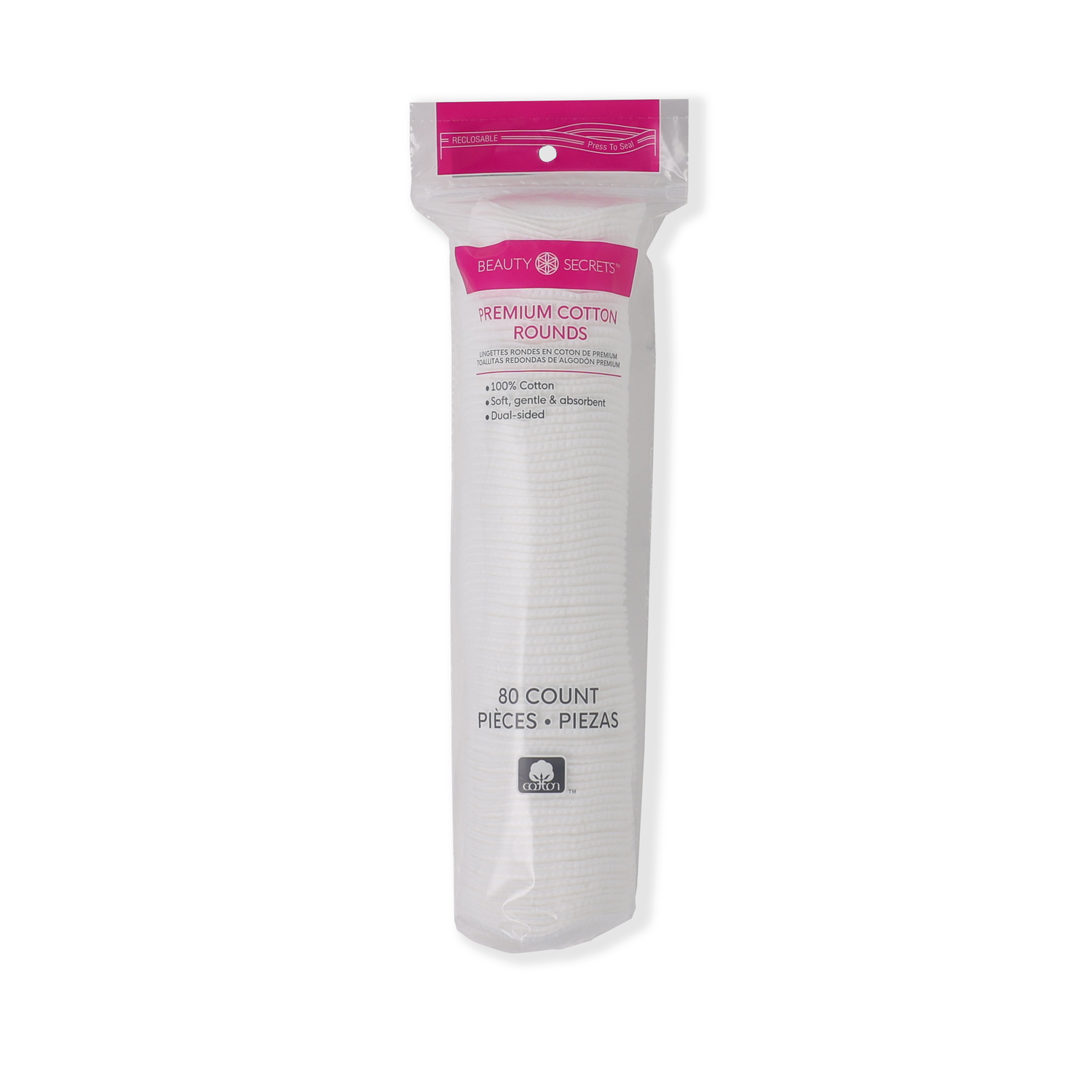 slide 1 of 2, Beauty Secrets Premium Cotton Rounds, 1 ct