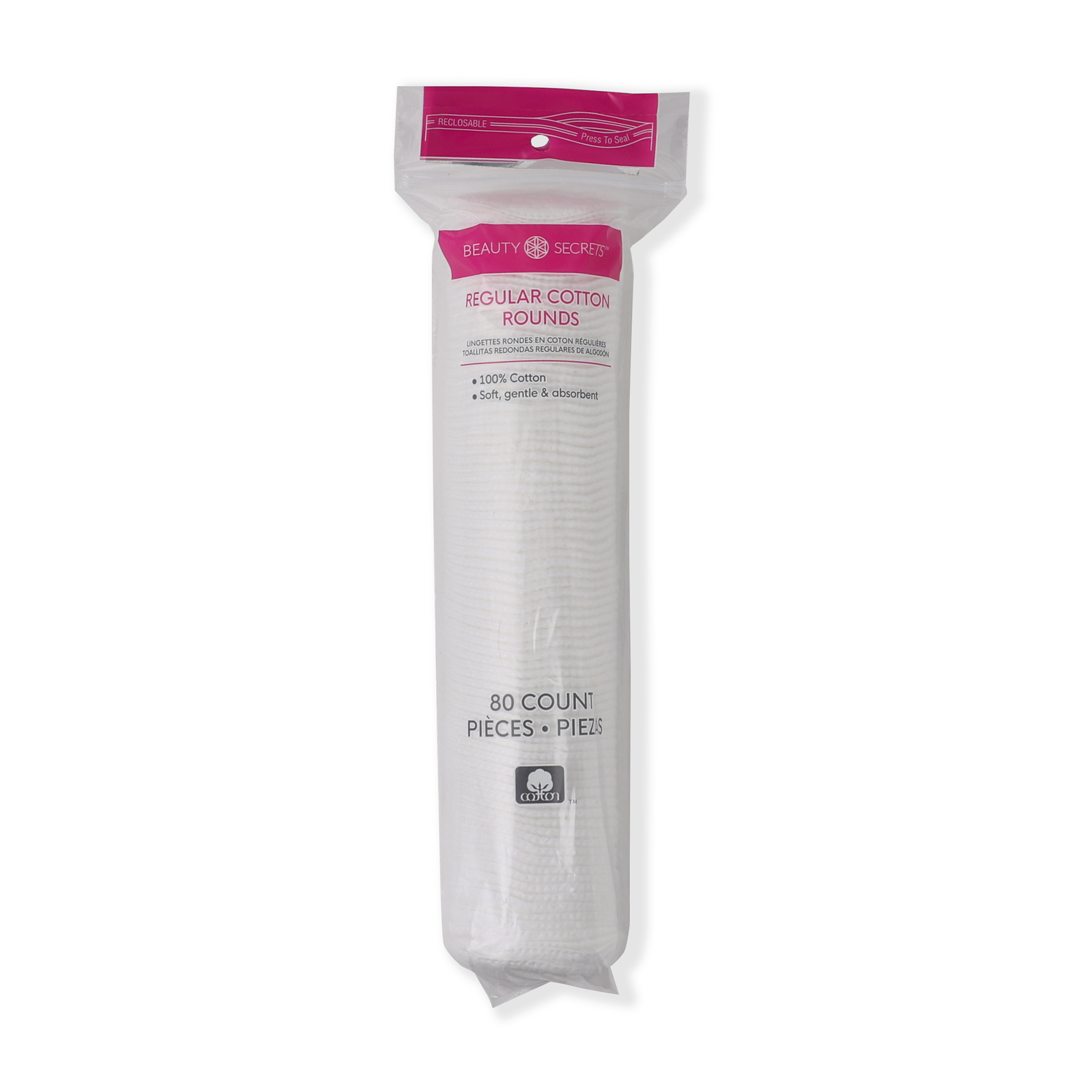 slide 1 of 2, Beauty Secrets Regular Cotton Rounds, 1 ct