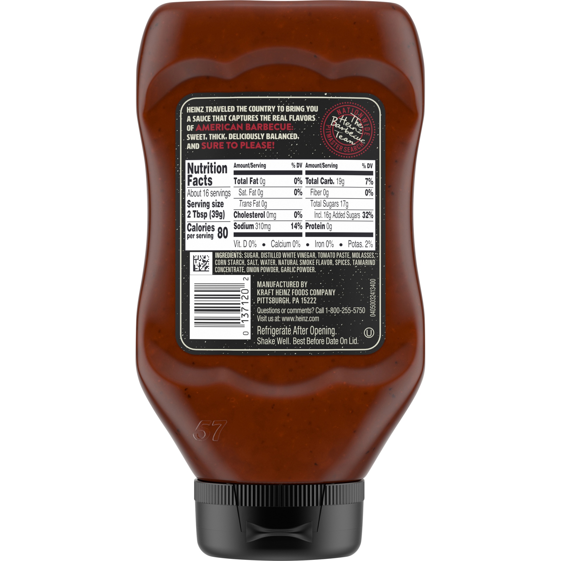 slide 7 of 9, Heinz Original Sweet & Thick Barbecue Sauce Bottle, 21 oz