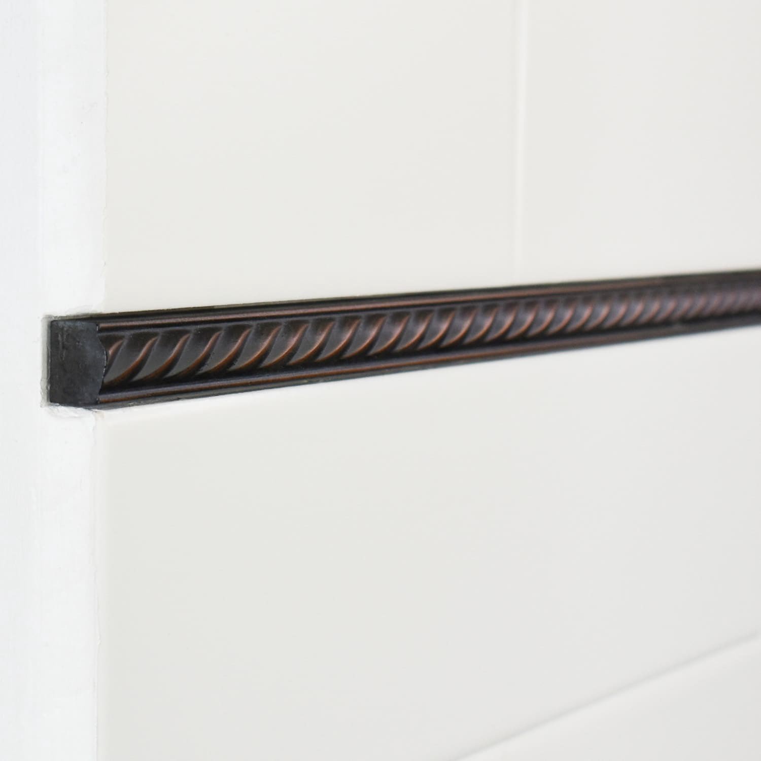 slide 2 of 6, allen + roth Oil-rubbed bronze 1/2-in x 12-in Unglazed Composite Pencil Tile, 1 ct