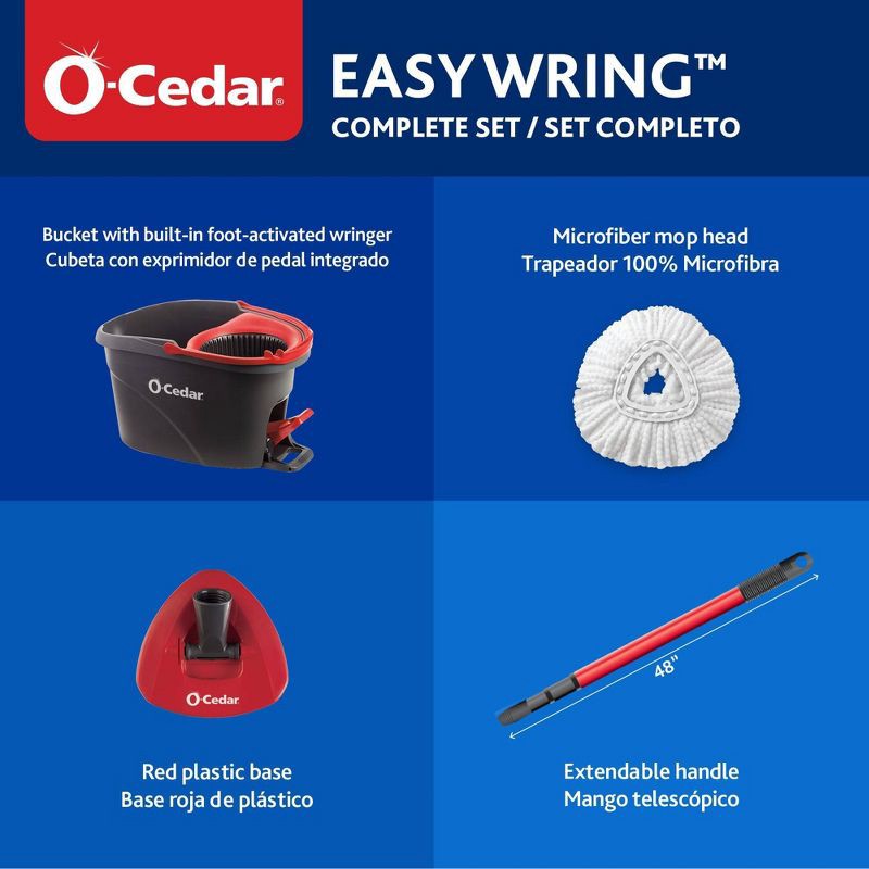 slide 7 of 15, O-Cedar EasyWring Spin Mop and Bucket System, 1 ct