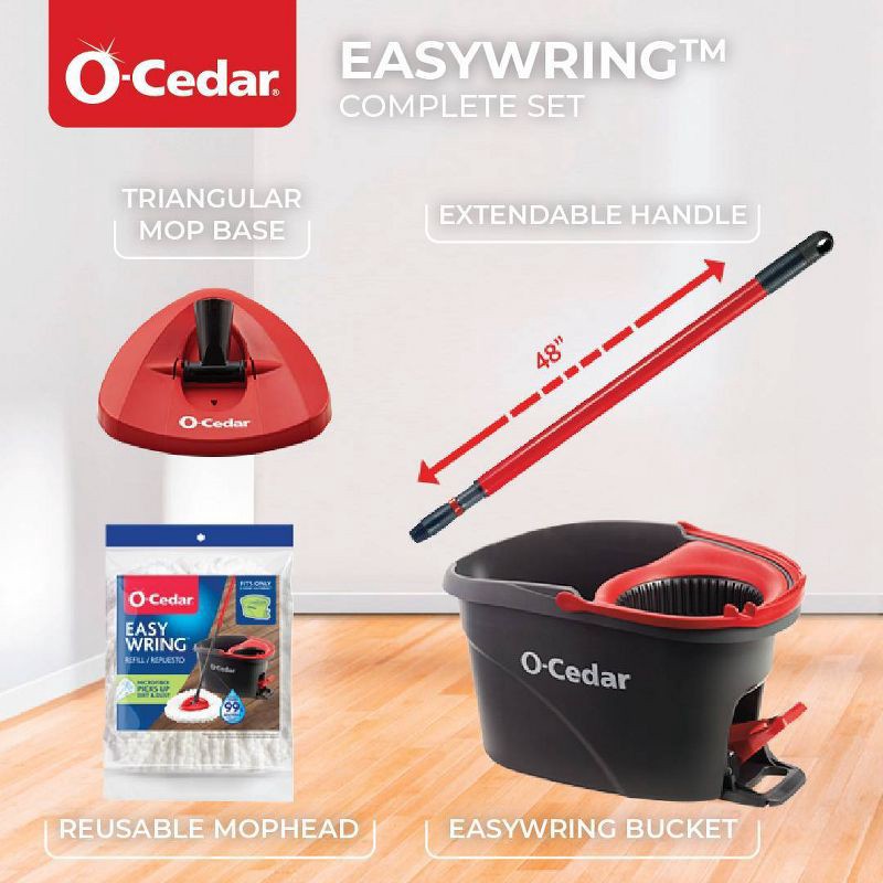 slide 10 of 14, O-Cedar EasyWring Spin Mop and Bucket System, 1 ct