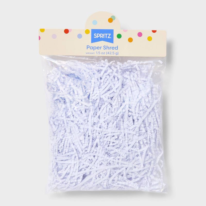 slide 1 of 4, 1.5oz Paper Shred Filler White - Spritz™, 1.5 oz