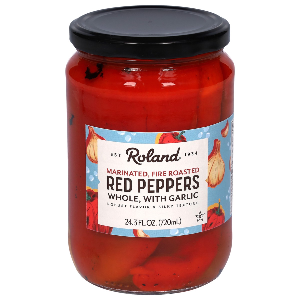 slide 1 of 2, Roland Marinated Fire Roasted Red Peppers 24.3 fl oz, 24.30 fl oz