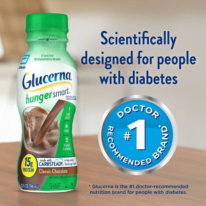slide 5 of 12, Glucerna Hunger Smart Nutrition Shake - Classic Chocolate - 6ct/60 fl oz, 6 ct, 60 fl oz