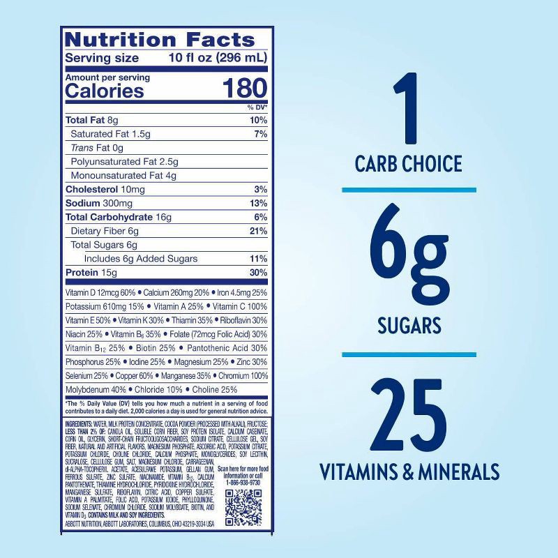 slide 8 of 12, Glucerna Hunger Smart Nutrition Shake - Classic Chocolate - 6ct/60 fl oz, 6 ct, 60 fl oz