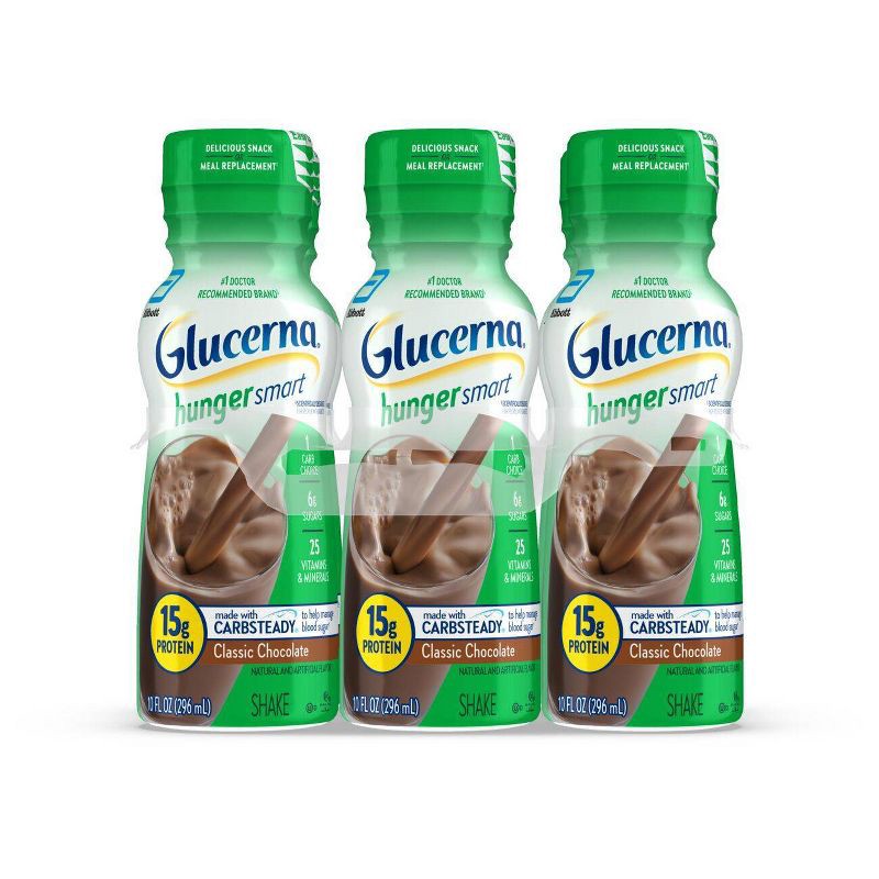 slide 1 of 10, Glucerna Hunger Smart Nutrition Shake - Classic Chocolate - 6ct/60 fl oz, 6 ct, 60 fl oz