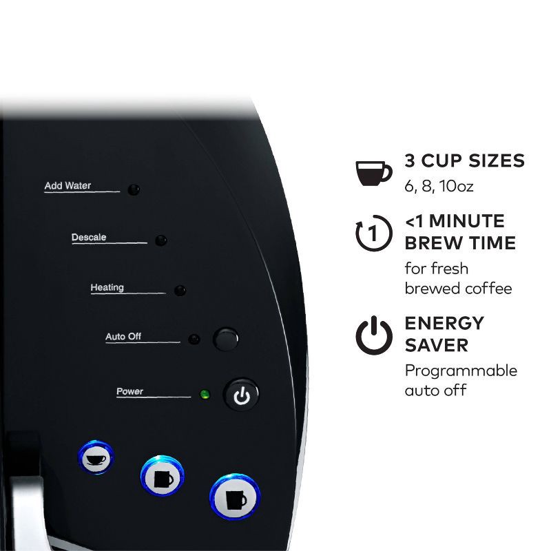 slide 6 of 11, Keurig K-Classic Single-Serve K-Cup Pod Coffee Maker - K50 - Black: 48oz Capacity, Automatic Shut-Off, Removable Reservoir, 48 oz