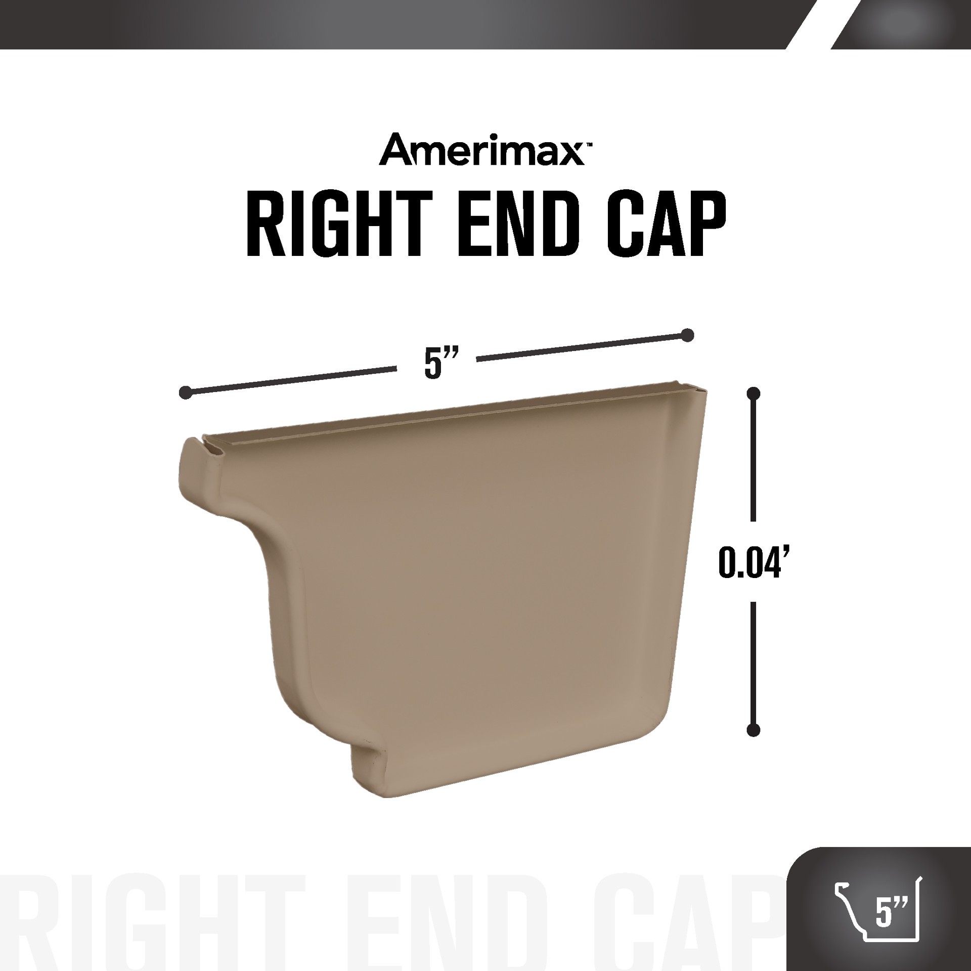 slide 5 of 5, Amerimax Aluminum K style 5-in x 0.4-ft End cap, 1 ct