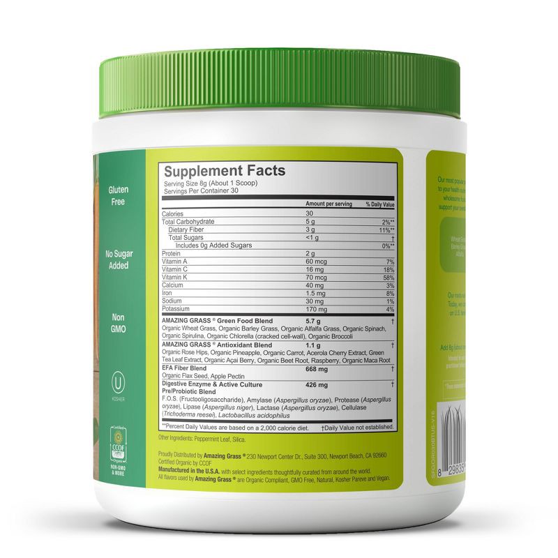 slide 2 of 10, Amazing Grass Greens Blend Superfood Vegan Powder - Original - 8.5oz, 8.5 oz