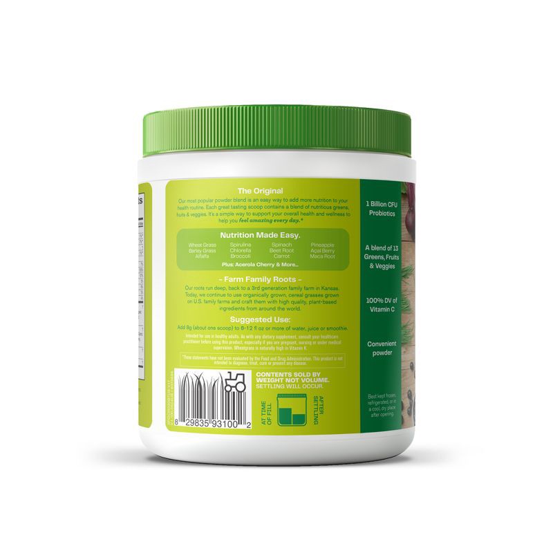 slide 9 of 10, Amazing Grass Greens and Superfood Powder - Original - 30 Servings - 8.5oz, 30 servings, 8.5 oz