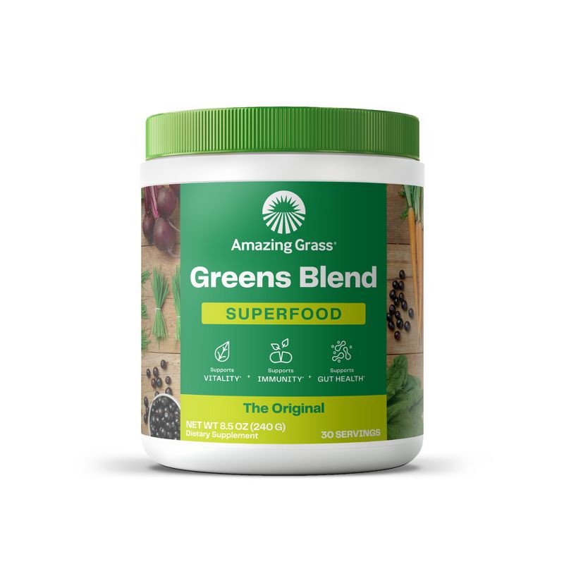 slide 1 of 10, Amazing Grass Greens Blend Superfood Vegan Powder - Original - 8.5oz, 8.5 oz