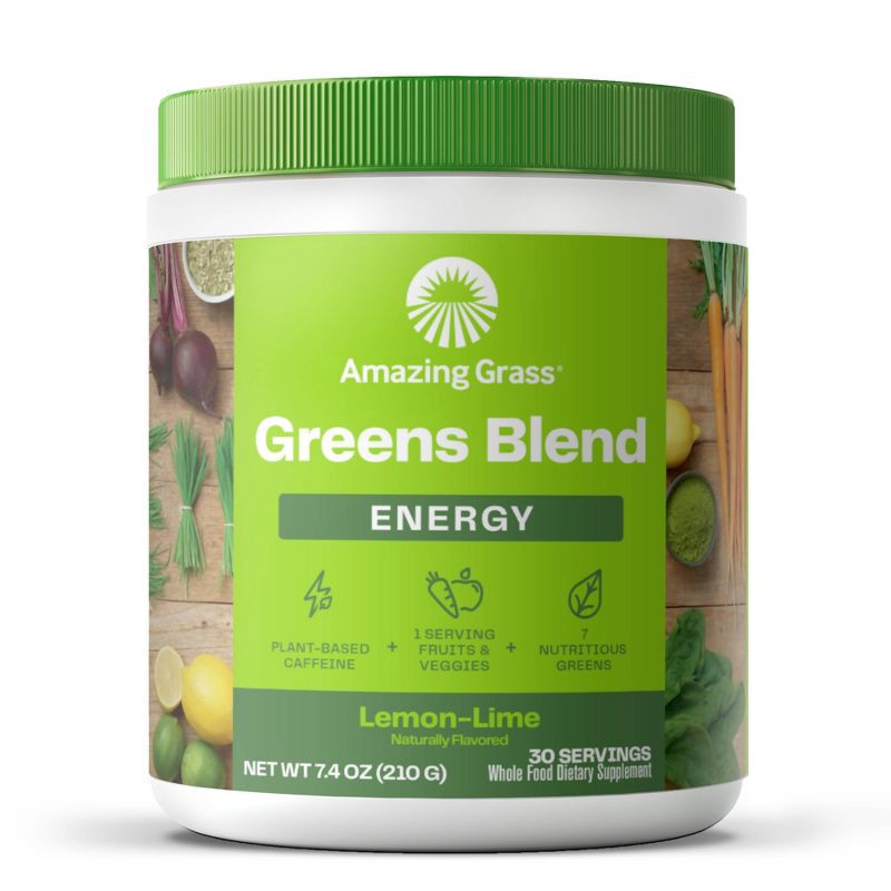 slide 1 of 1, Amazing Grass Green Superfood Energy Vegan Powder - Lemon Lime - 7.4oz, 7.4 oz