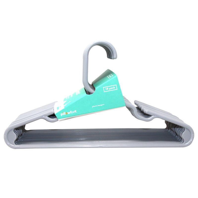 slide 2 of 3, 18pk Kids' Hangers Gray - Pillowfort™, 18 ct