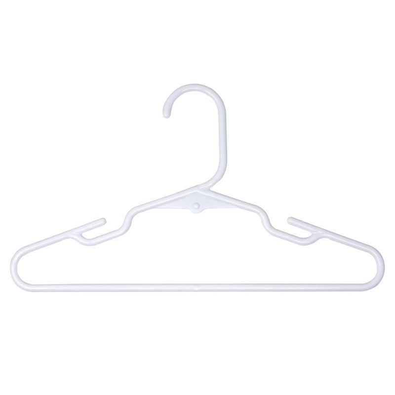 slide 3 of 3, 18pk Kids' Hangers White - Pillowfort™: Plastic Toddler Clothes Storage, Strap Notches, Lifetime Warranty, 18 ct