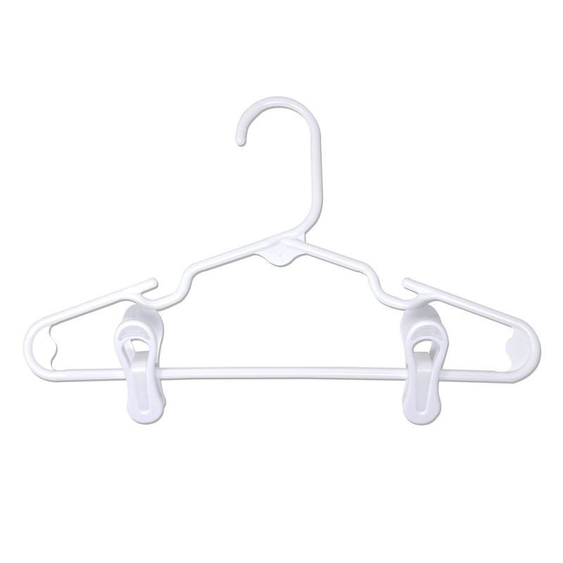 slide 3 of 3, 3 pk White Kids' Hanger with Clips - Pillowfort™, 3 ct