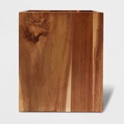 Wastebasket Medium Acacia Natural - Threshold™: Elegant Wood Design for Bathroom Decor, 4.3L Capacity