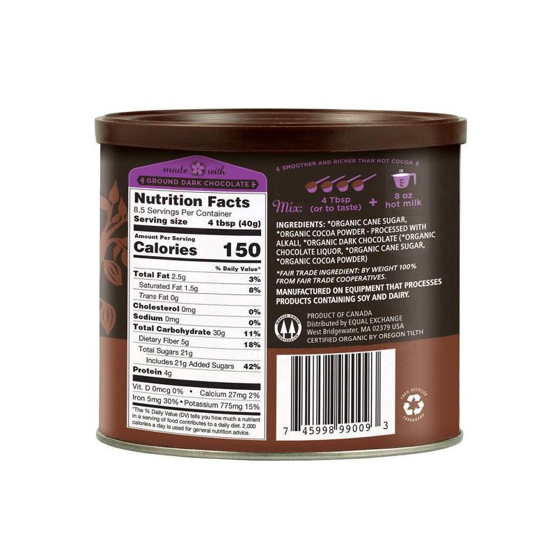 slide 3 of 4, Equal Exchange Organic Dark Hot Chocolate - 12oz, 12 oz