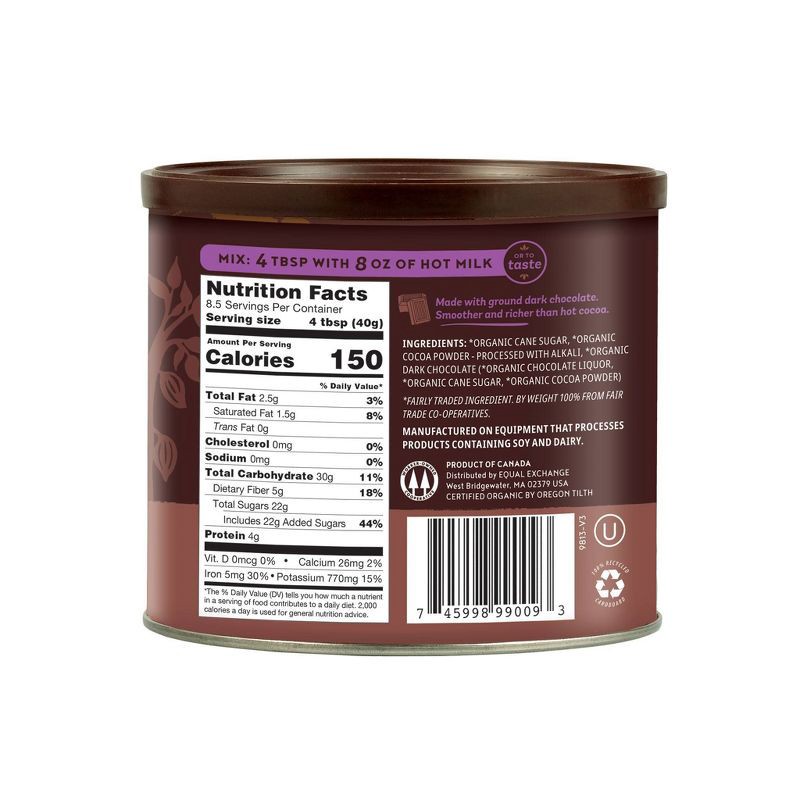 slide 3 of 4, Equal Exchange Organic Dark Hot Chocolate - 12oz, 12 oz