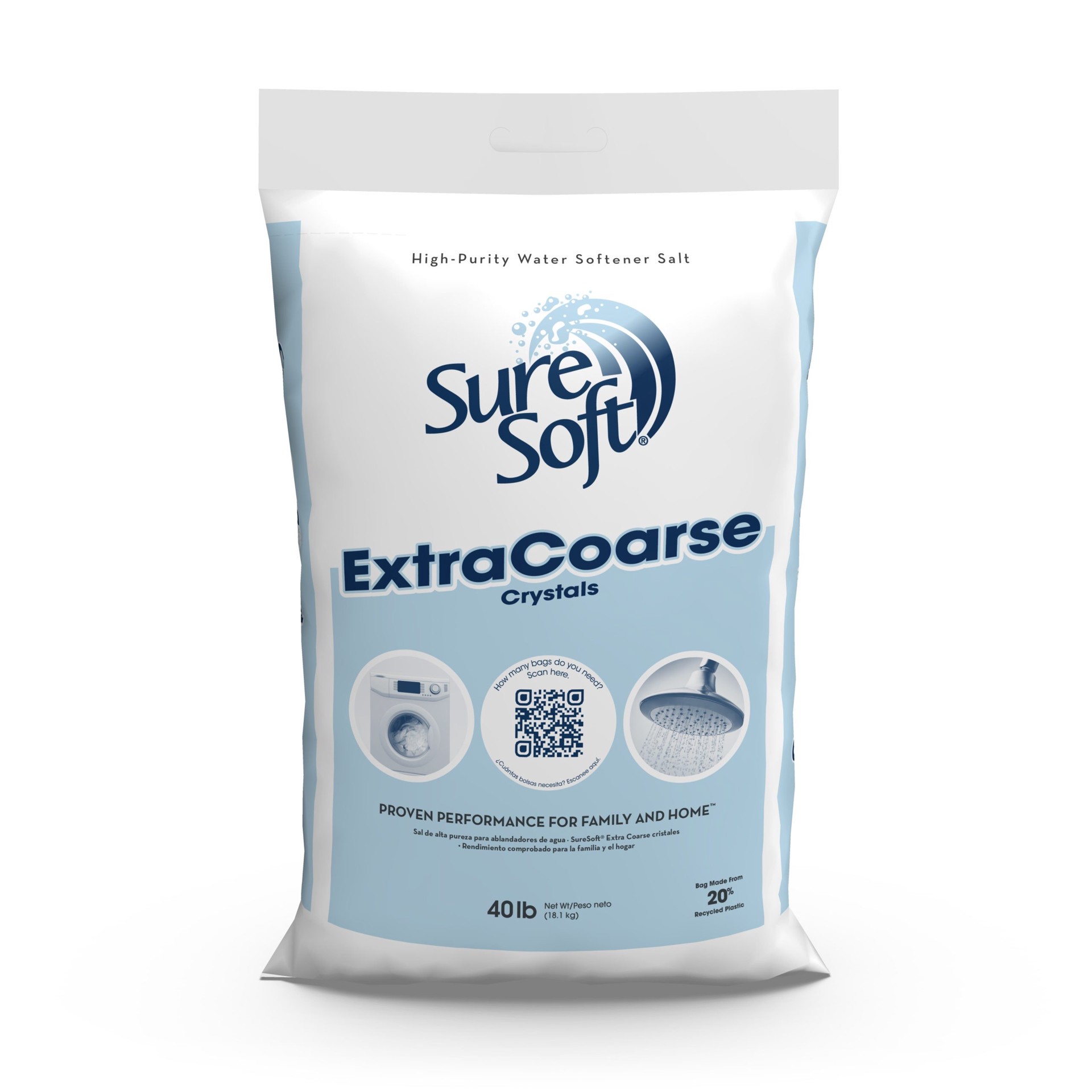 slide 1 of 5, SureSoft 40-lb Water Softener Salt Solar crystals, 1 ct