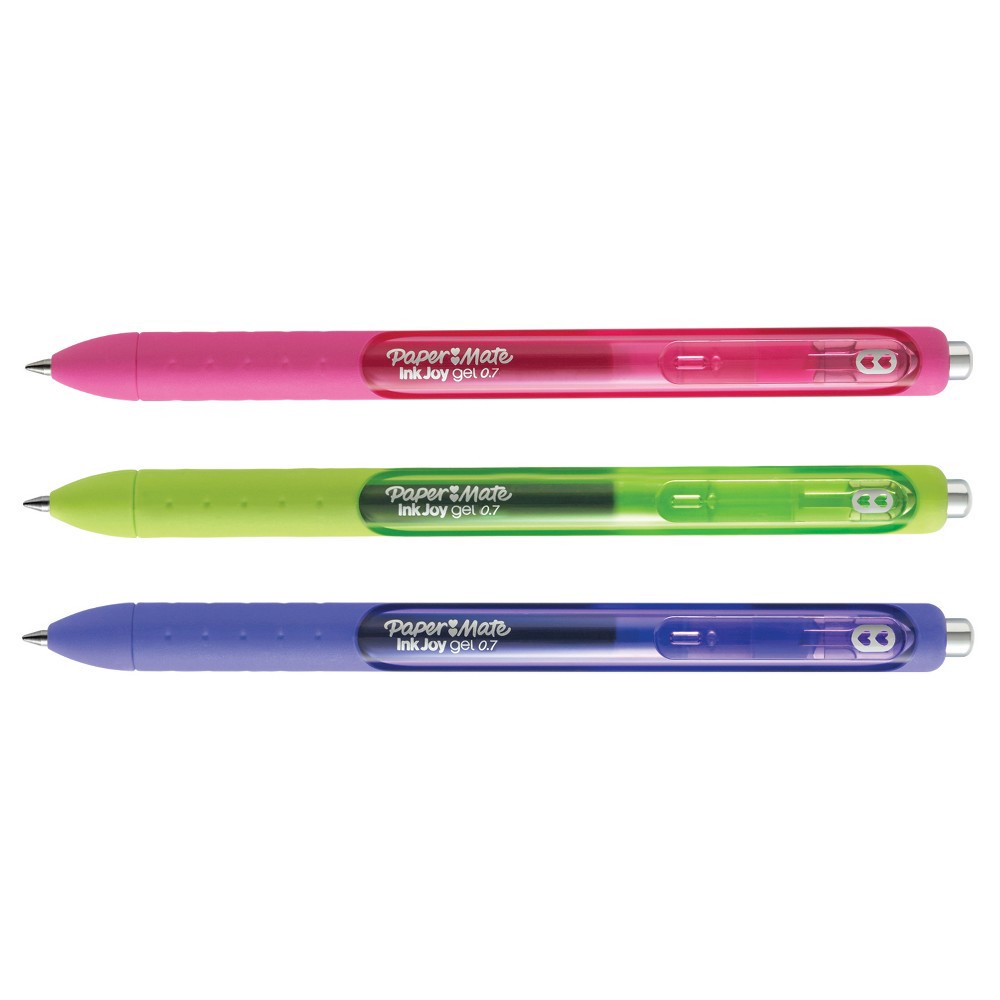 slide 2 of 5, Paper Mate Ink Joy 3pk Gel Pens 0.7mm Medium Tip Multicolored, 3 ct