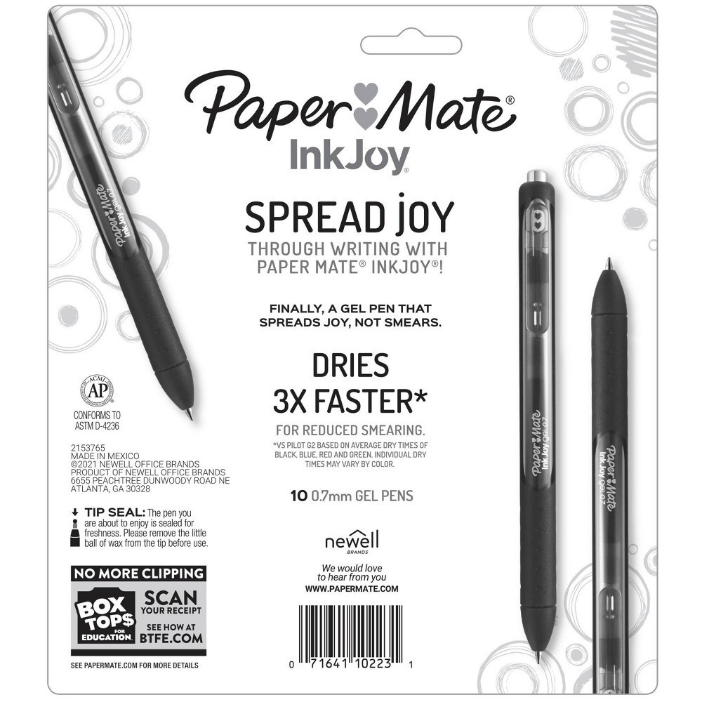 slide 6 of 6, Paper Mate Ink Joy 10pk Gel Pens 0.7mm Medium Tip Multicolored, 10 ct