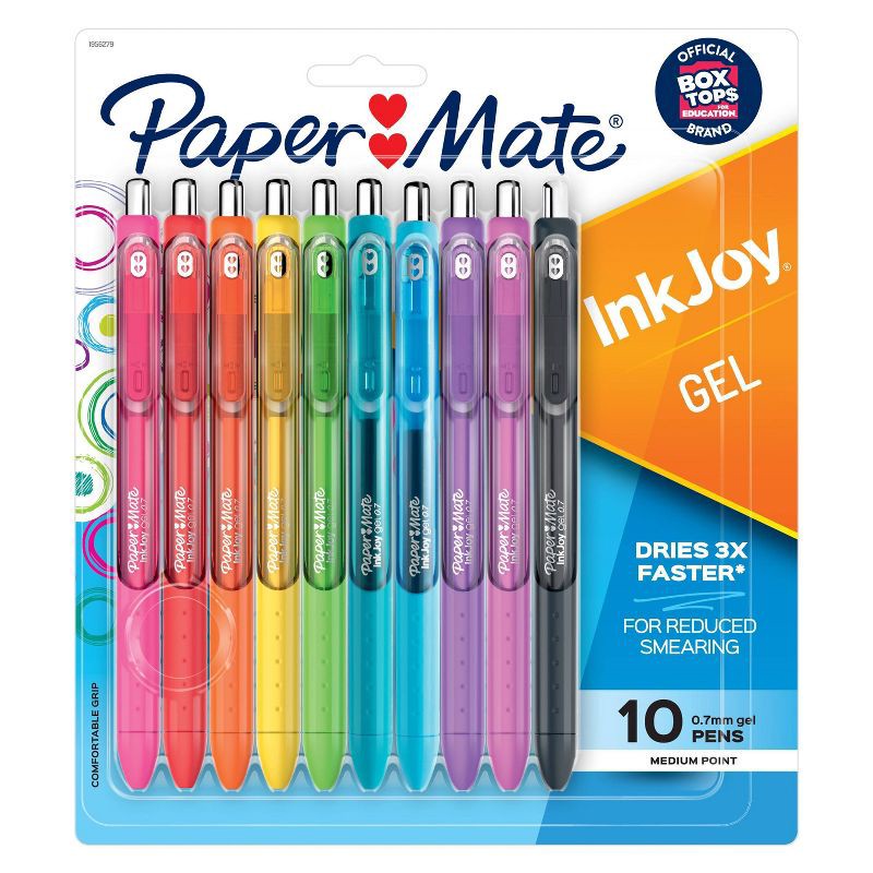 slide 1 of 6, Paper Mate Ink Joy 10pk Gel Pens 0.7mm Medium Tip Multicolored, 10 ct