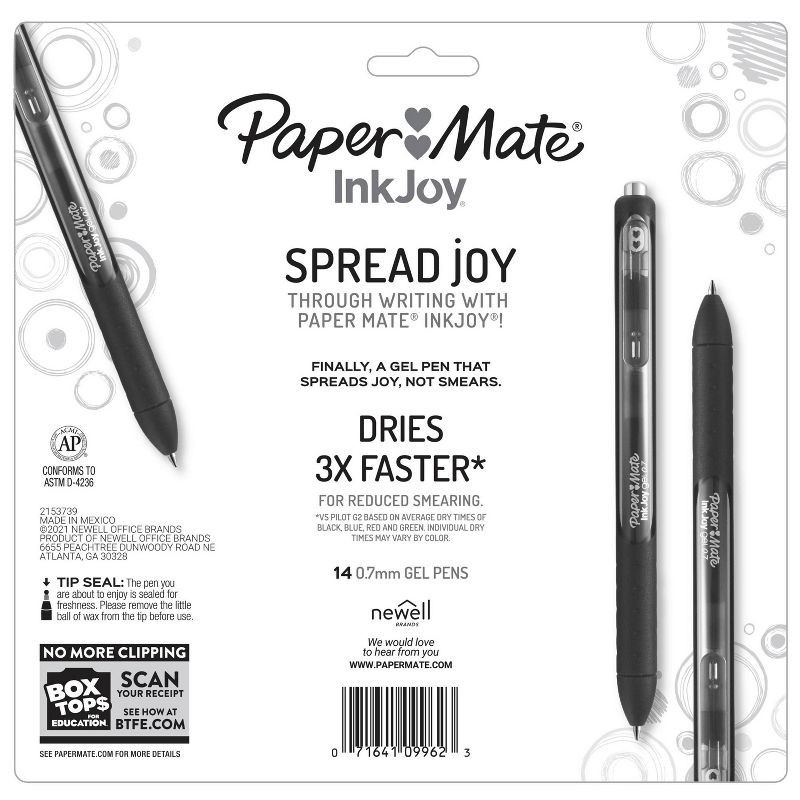 slide 6 of 6, Paper Mate Ink Joy 14pk Gel Pens 0.7mm Medium Tip Multicolored, 14 ct