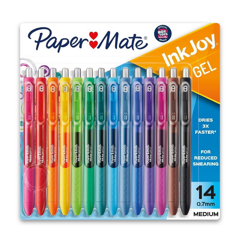 slide 1 of 6, Paper Mate Ink Joy 14pk Gel Pens 0.7mm Medium Tip Multicolored, 14 ct