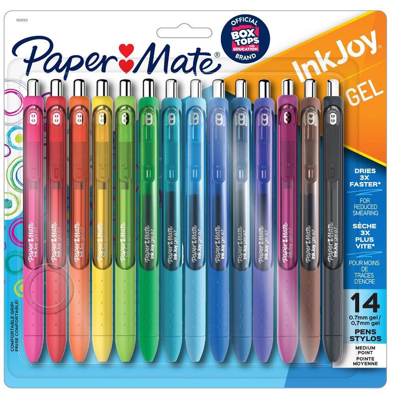 slide 1 of 6, Paper Mate Ink Joy 14pk Gel Pens 0.7mm Medium Tip Multicolored, 14 ct