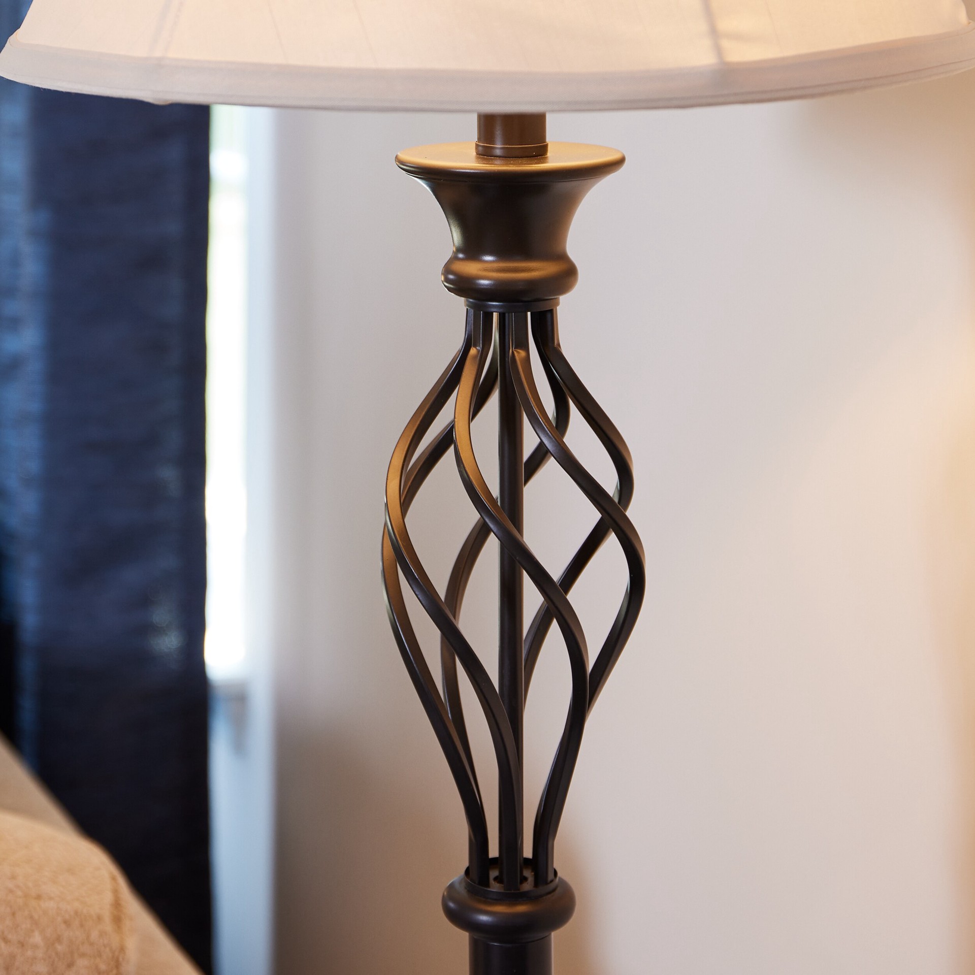 slide 2 of 6, allen + roth Clairiby Transitional Medium base (E-26) Lamp Set with Off-white Shades, 1 ct