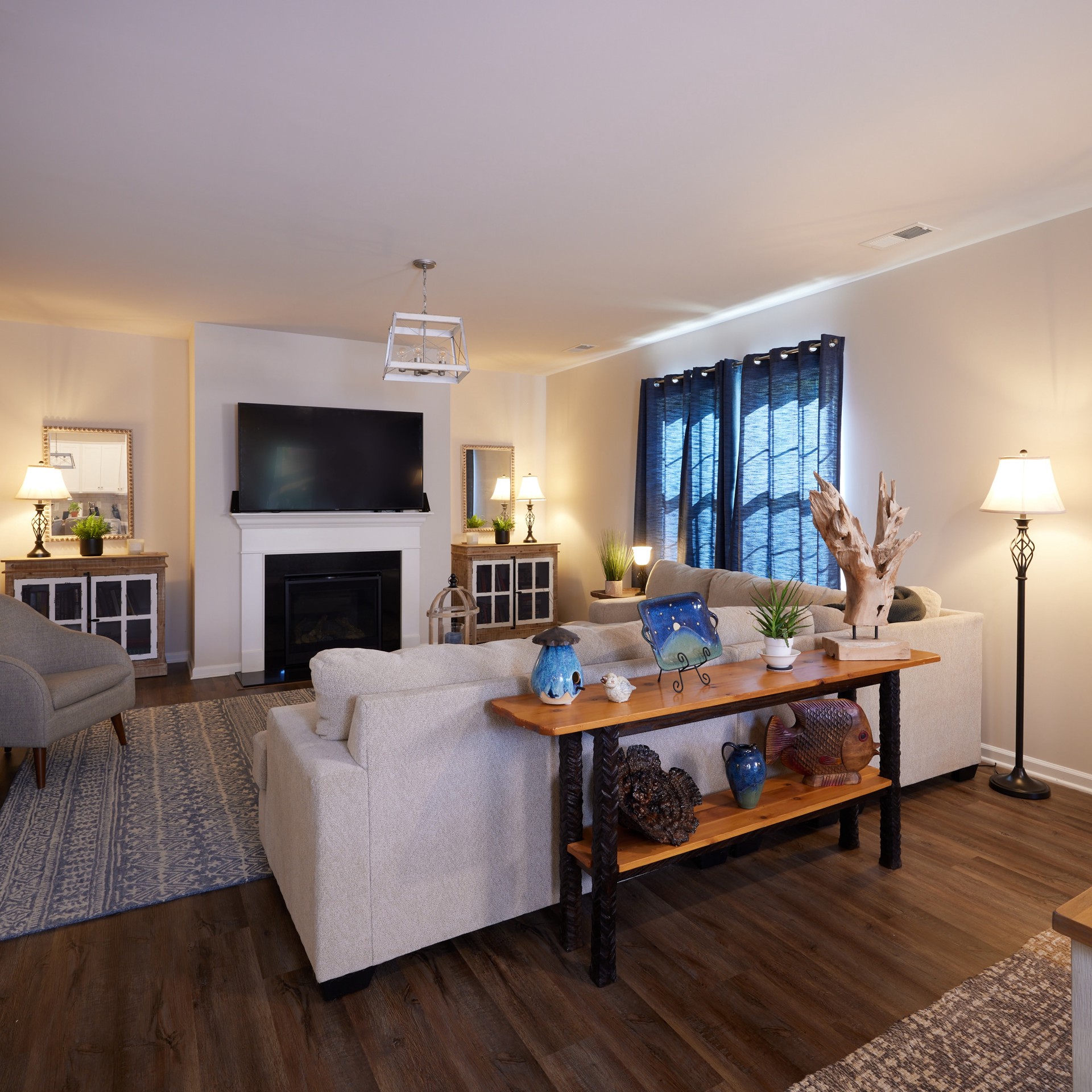 slide 4 of 6, allen + roth Clairiby Transitional Medium base (E-26) Lamp Set with Off-white Shades, 1 ct