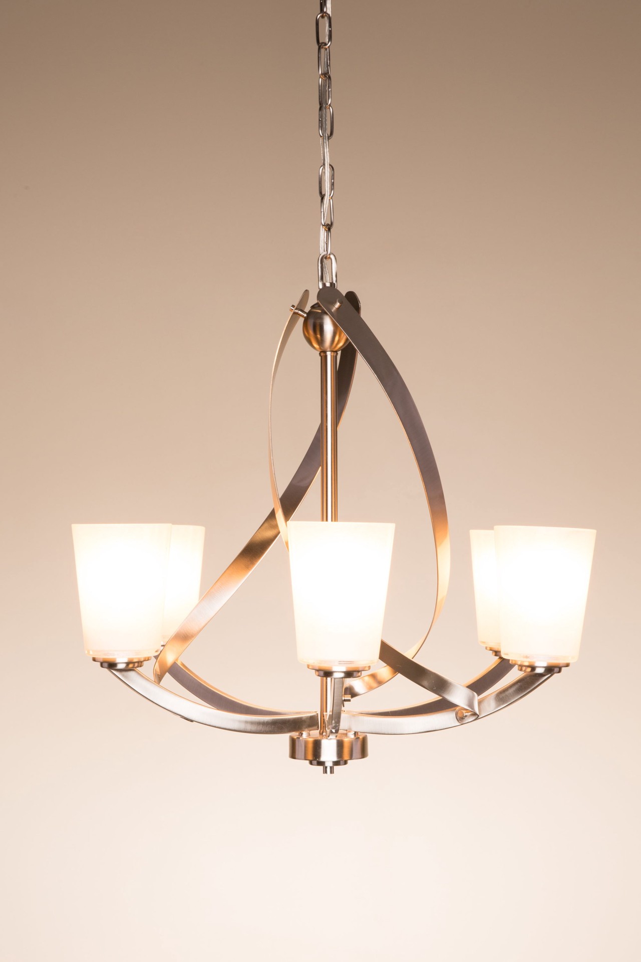 slide 2 of 6, Kichler Layla 6 -Light Brushed Nickel Transitional For Use in Bedrooms, Dining Rooms, Foyers, Kitchens, Living Rooms Chandelier, 1 ct