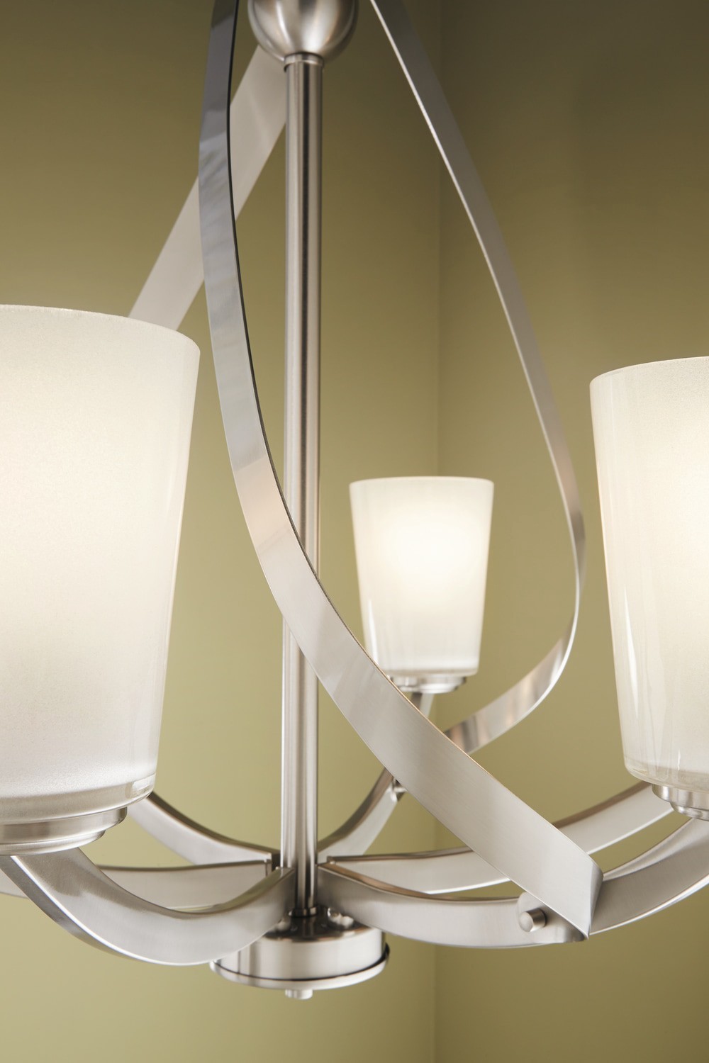 slide 6 of 6, Kichler Layla 6 -Light Brushed Nickel Transitional For Use in Bedrooms, Dining Rooms, Foyers, Kitchens, Living Rooms Chandelier, 1 ct