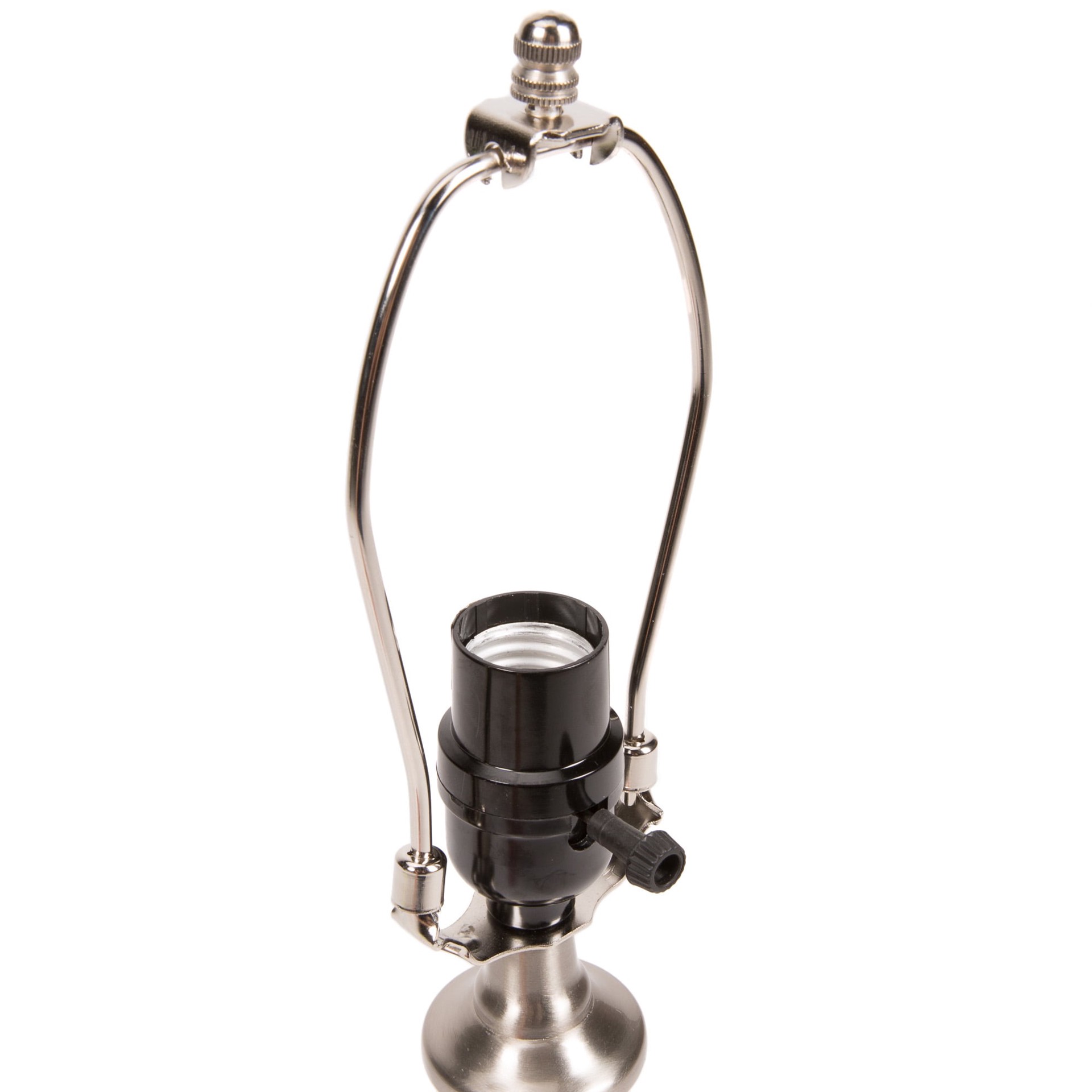 slide 2 of 4, allen + roth 13.25-in Brushed Nickel Plug-In Metal Lamp Base, 1 ct