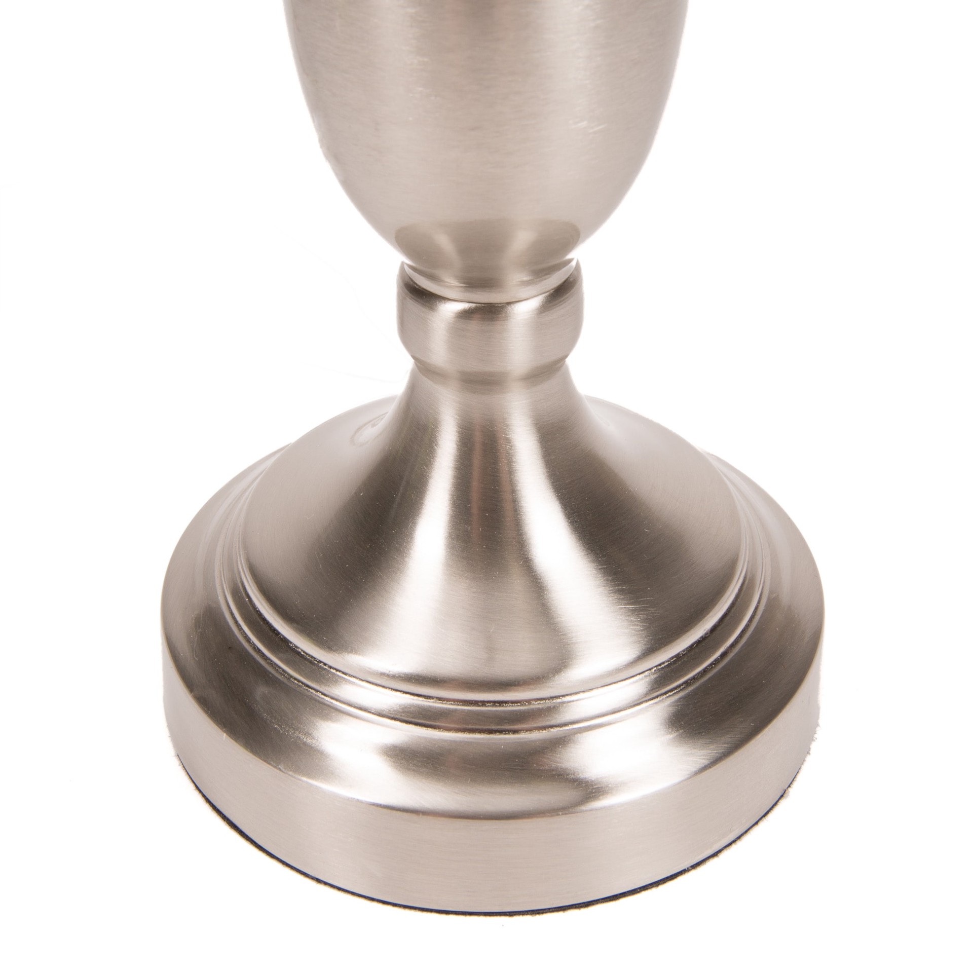 slide 3 of 4, allen + roth 13.25-in Brushed Nickel Plug-In Metal Lamp Base, 1 ct
