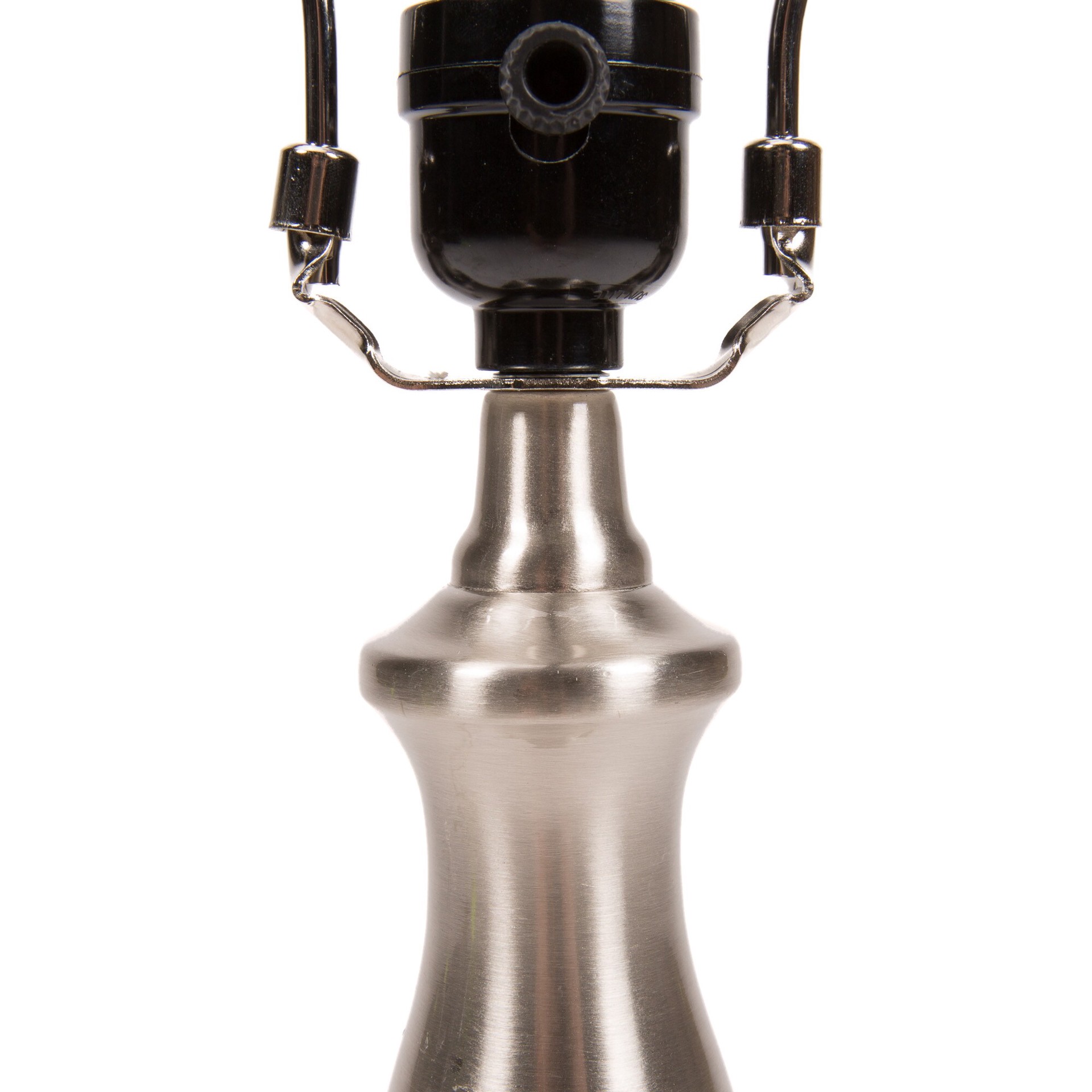 slide 4 of 4, allen + roth 13.25-in Brushed Nickel Plug-In Metal Lamp Base, 1 ct