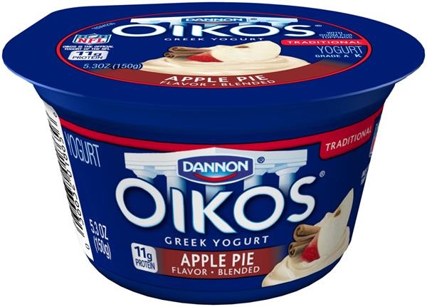slide 1 of 1, Dannon Oikos Traditional Apple Pie Flavored Greek Yogurt, 5.3 oz