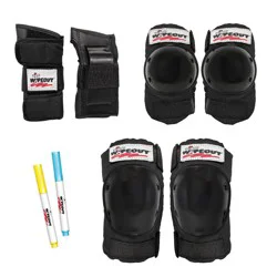 Wipeout Dry Erase Kids' Pad Set 3pk - Black: Cycling, Skateboarding Protection