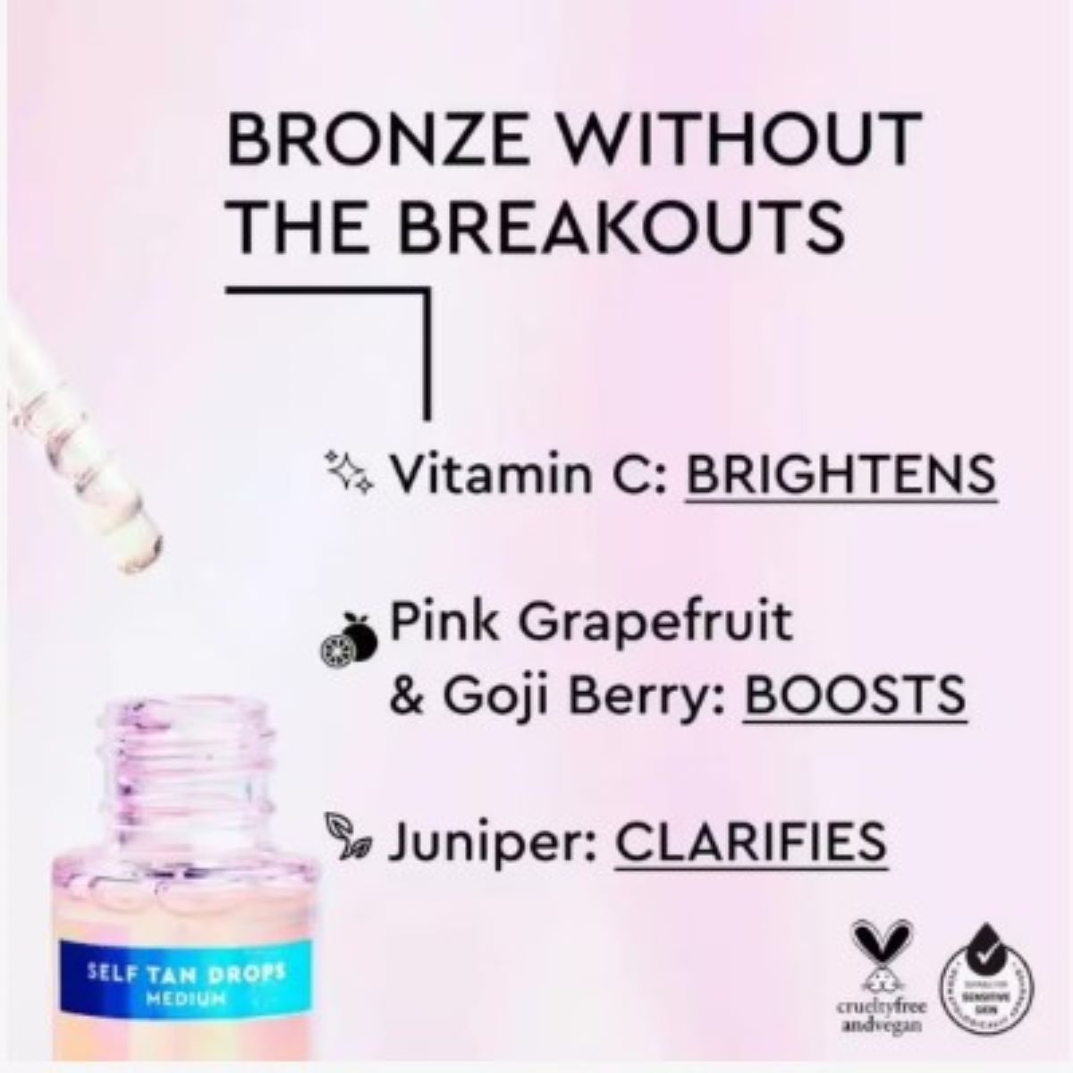 slide 3 of 3, TANOLOGIST Mini Face + Body Self Tan Drops, 1 ct