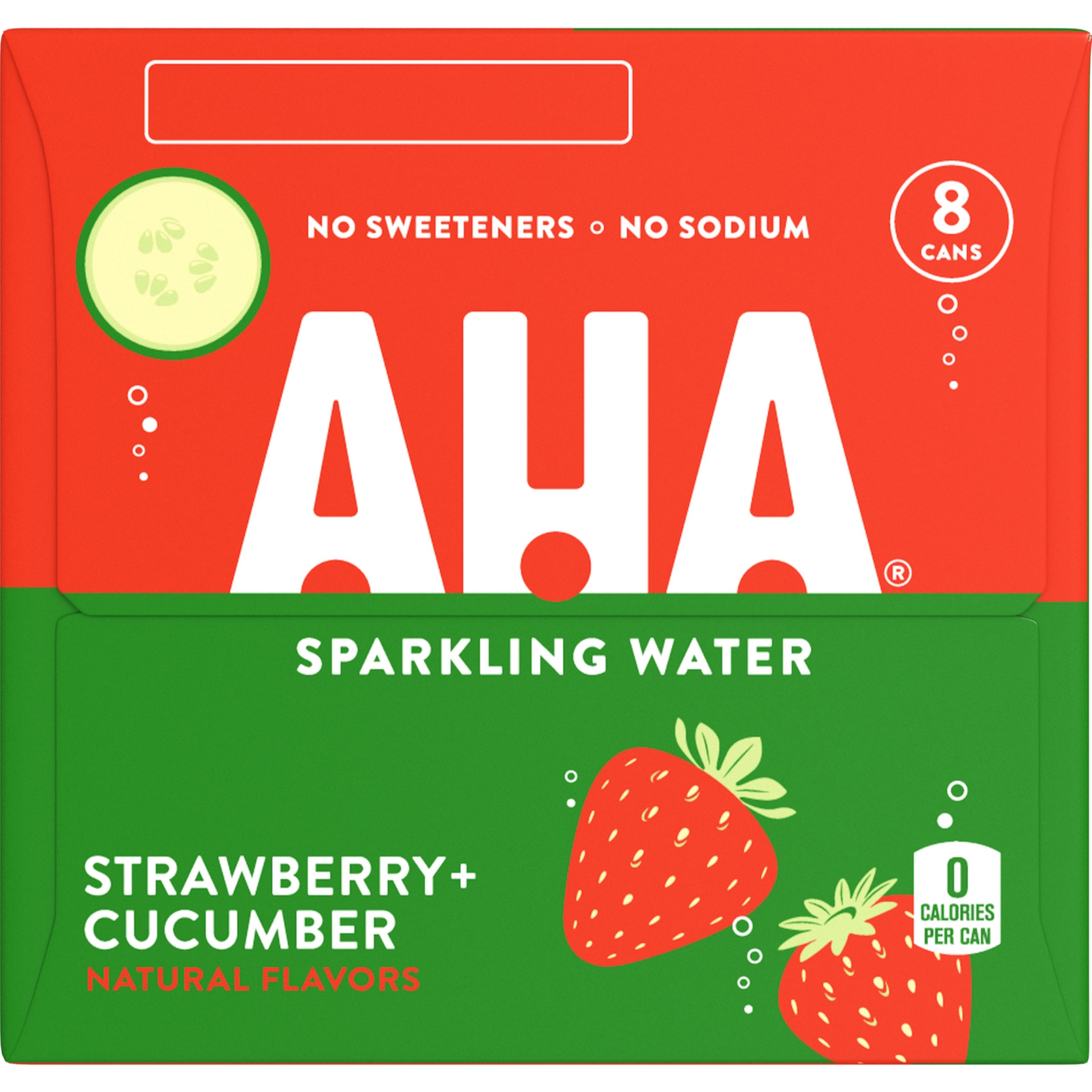 slide 7 of 17, AHA Sparkling Water Strawberry & Cucumber, 8 ct; 16 fl oz
