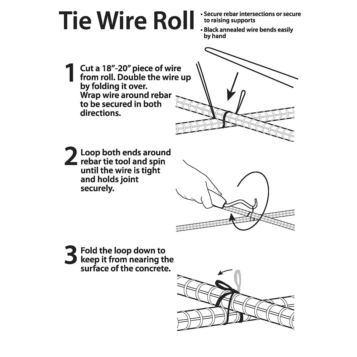 slide 4 of 4, PROWORX Steel Rebar Ties, 1 ct