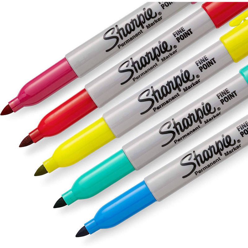 slide 5 of 5, Sharpie 34pk Permanent Markers Fine Tip Multicolored, 34 ct
