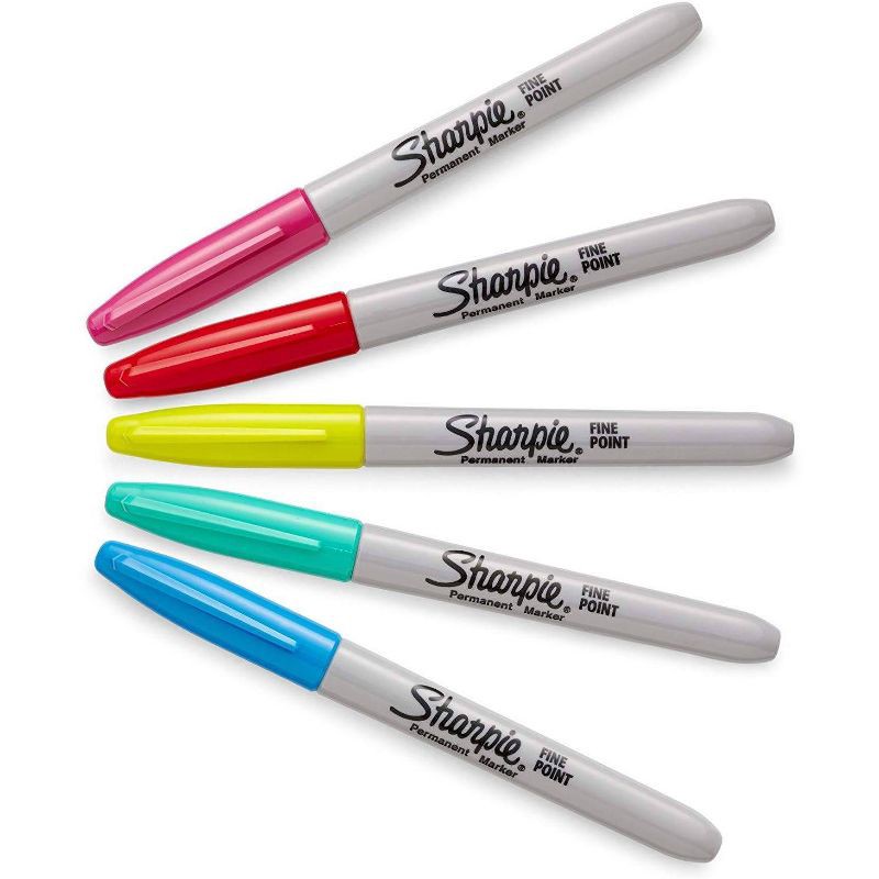 slide 4 of 5, Sharpie 34pk Permanent Markers Fine Tip Multicolored, 34 ct