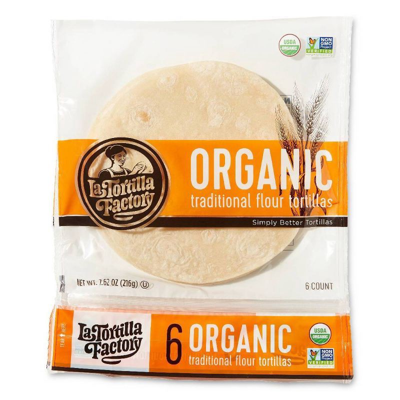 slide 1 of 3, La Tortilla Factory Organic Traditional Tortillas - 7.62oz/6ct, 6 ct; 7.62 oz