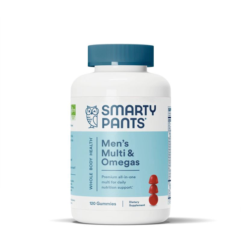 slide 3 of 9, SmartyPants Men's Multi & Omega 3 Fish Oil Gummy Vitamins with D3, C & B12 - 120 ct, 12 x 120 ct