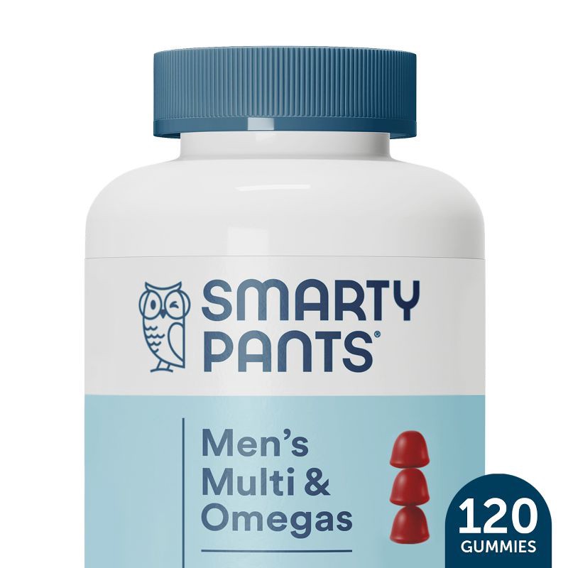 slide 1 of 9, SmartyPants Men's Multi & Omega 3 Fish Oil Gummy Vitamins with D3, C & B12 - 120 ct, 12 x 120 ct