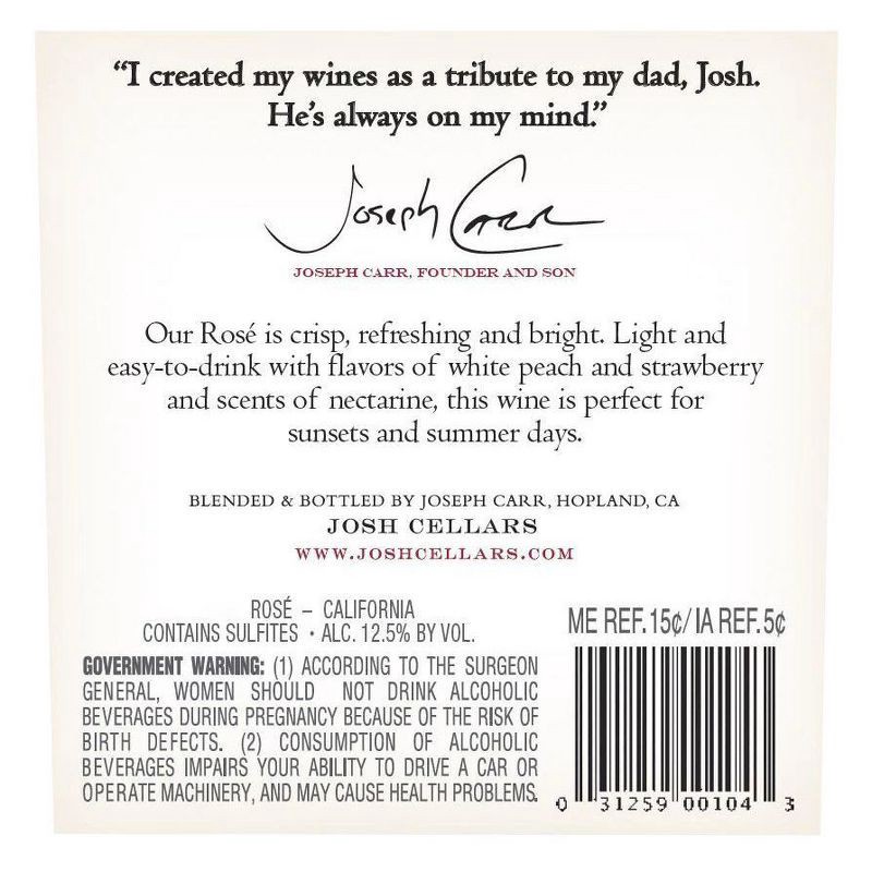 slide 9 of 10, Josh Cellars Josh Rosé Wine - 750ml Bottle, 750 ml