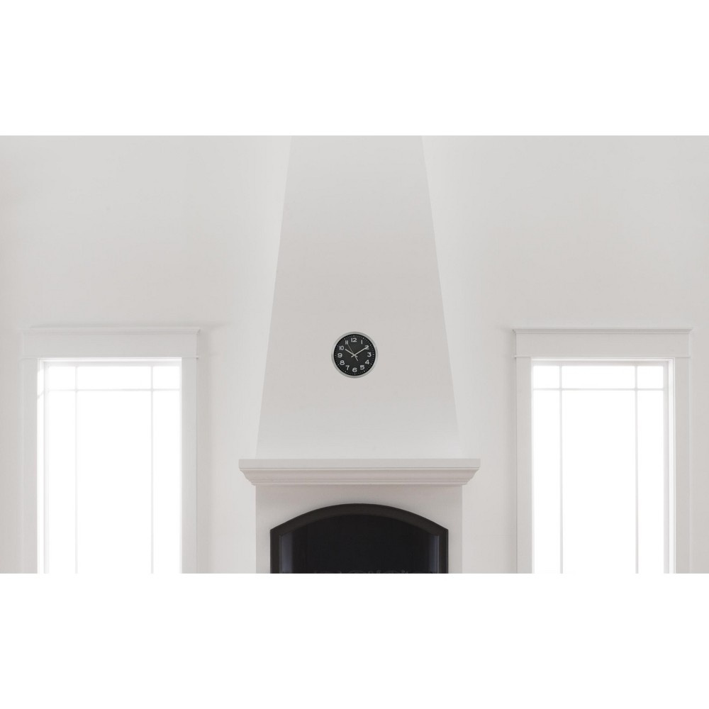slide 3 of 3, 10" Round Wall Clock Black/Silver - Threshold, 1 ct